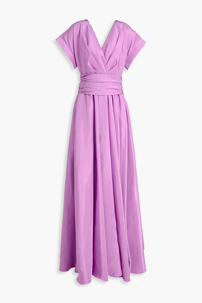 Rhea Costa - Wrap-effect Taffeta Gown - Purple - It 42 
