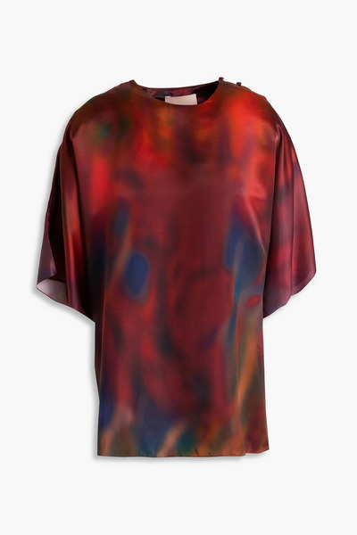 Roksanda - Printed Satin Top - Burgundy - Uk 12 