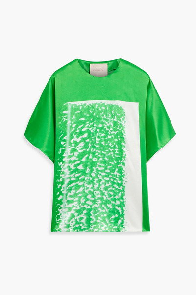 Roksanda - Versala Printed Silk-satin Top - Green - Uk 12 