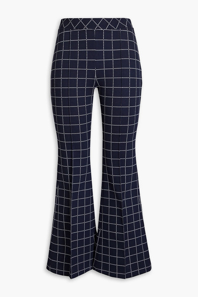  Rosetta Getty - Checked Jacquard-knit Flared Pants - Blue - Xs 