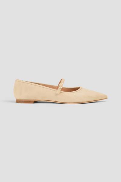  Rupert Sanderson - Ina Suede Point-toe Flats - White - Eu 38.5 