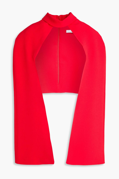  Safiyaa - Agnes Cape-effect Crepe Shrug - Red - Fr 44 