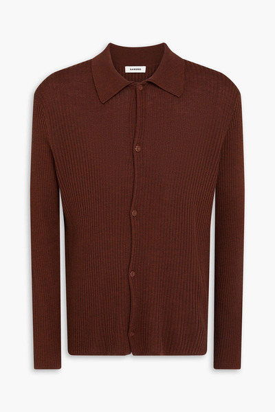  Sandro - Adam Ribbed Wool-blend Cardigan - Brown - M 