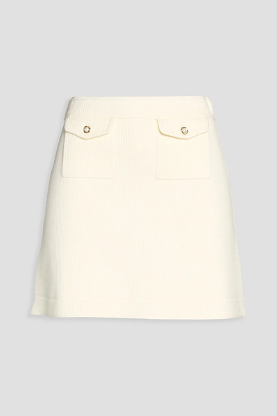  Sandro - Button-embellished Ribbed-knit Mini Skirt - White - Fr 38 