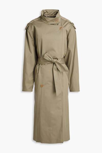  Sandro - Cotton-blend Twill Trench Coat - Green - 1 