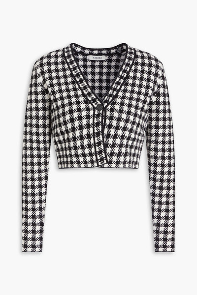  Sandro - Cropped Gingham Jacquard-knit Cardigan - Black - 2 