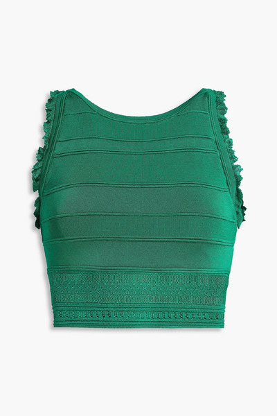  Sandro - Cropped Ribbed-knit Top - Green - 4 