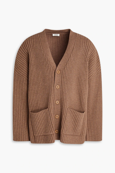 Sandro - Daniel Ribbed Wool-blend Cardigan - Brown - M 