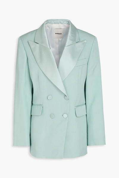  Sandro - Double-breasted Crepe Blazer - Green - Fr 40 