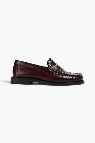  Sandro - Embellished Leather Loafers - Burgundy - Eu 36 