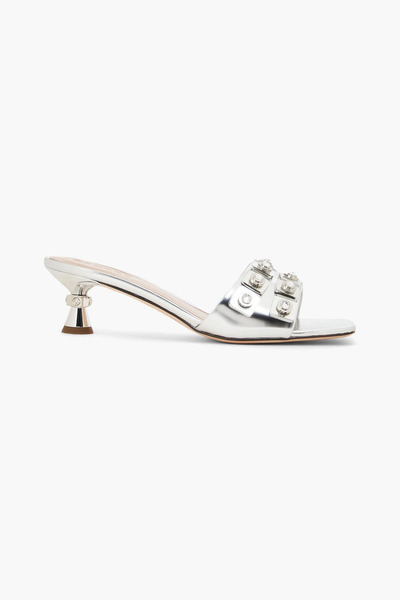  Sandro - Embellished Leather Mules - Metallic - Eu 36 
