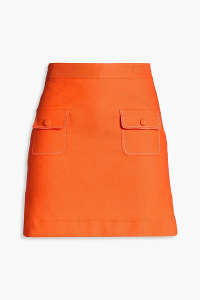  Sandro - Linen-blend Twill Mini Skirt - Orange - Fr 34 