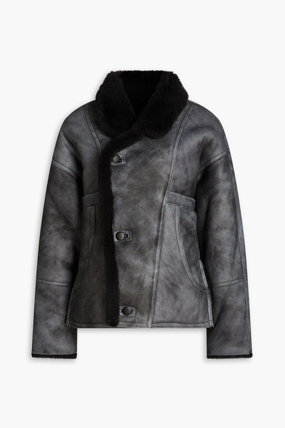  Sandro - Oversized Shearling Jacket - Gray - Fr 34 