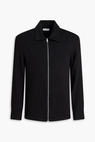  Sandro - Ribbed Jersey Overshirt - Black - S 