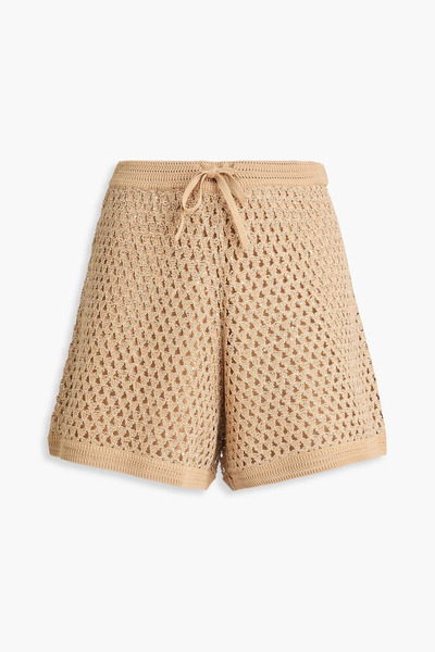  Sandro - Sequin-embellished Open-knit Shorts - Neutral - Fr 34 
