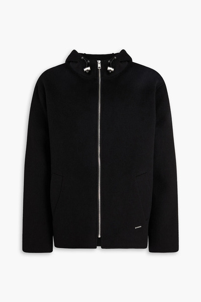  Sandro - Wool-blend Felt Hooded Jacket - Black - Xl 