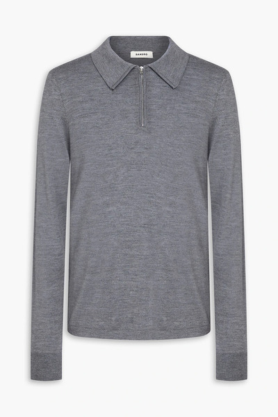  Sandro - Wool-blend Polo Sweater - Gray - Xs 