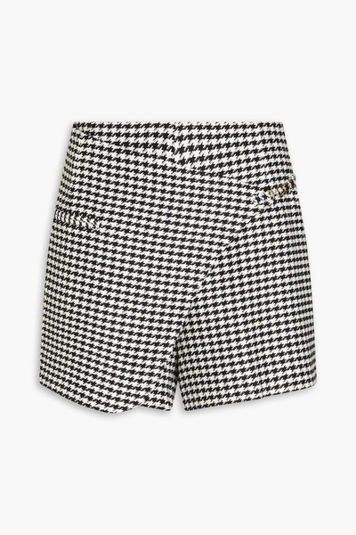  Sandro - Wrap-effect Houndstooth Tweed Shorts - Black - Fr 42 