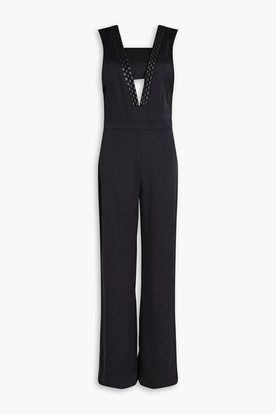  Semsem - Farah Bead-embellished Silk-twill Jumpsuit - Black - Fr 32 