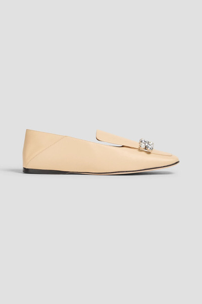  Sergio Rossi - Embellished Leather Loafers - Neutral - Eu 37 