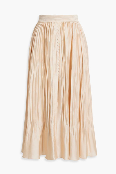 Simkhai - Plissé-satin Midi Skirt - Pink - Us 6 
