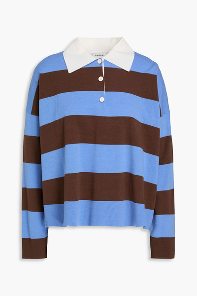  Simkhai - Striped Wool-blend Polo Shirt - Blue - S 