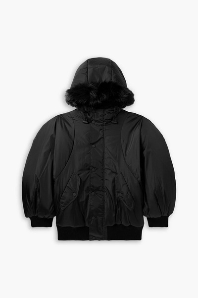  Simone Rocha - Plush-trimmed Padded Tech-shell Hooded Jacket - Black - Xl 