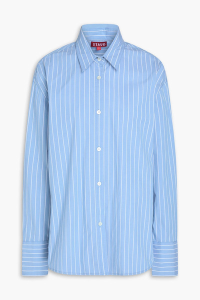  Staud - Kelly Striped Cotton-blend Shirt - Blue - Xs 
