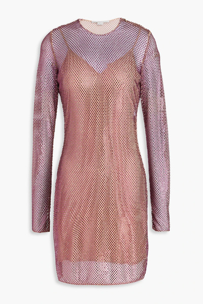  Stella Mccartney - Crystal-embellished Fishnet Mini Dress - Pink - It 34 