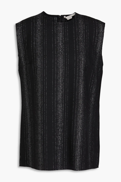  Stella Mccartney - Metallic Striped Wool-blend Twill Top - Black - It 36 
