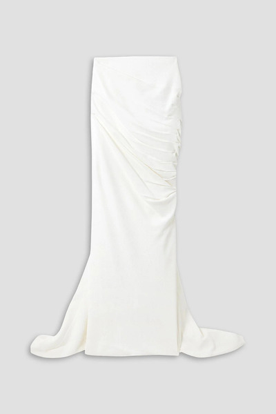  Stella Mccartney - Train Ruched Crepe Maxi Skirt - White - It 36 