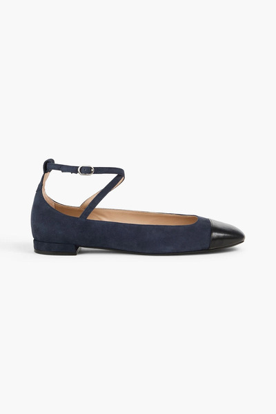  Stuart Weitzman - Eden Leather And Suede Ballet Flats - Blue - Us 7 
