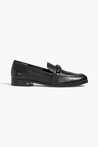  Stuart Weitzman - Emma Bow-detailed Leather Loafers - Black - Us 9 