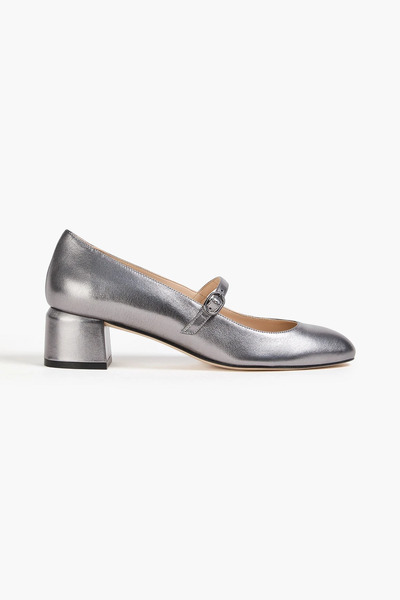  Stuart Weitzman - Gabby 45 Metallic Leather Mary Jane Pumps - Metallic - Us 8 