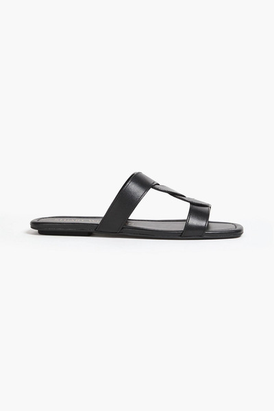  Stuart Weitzman - Ibiza Twisted Leather Sandals - Black - Us 6 