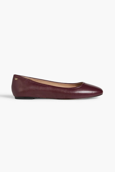  Stuart Weitzman - Nadine Leather Ballet Flats - Burgundy - Us 8 