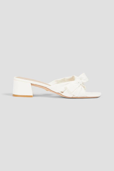  Stuart Weitzman - Sophia 45 Bow-detailed Leather Mules - White - Us 8 