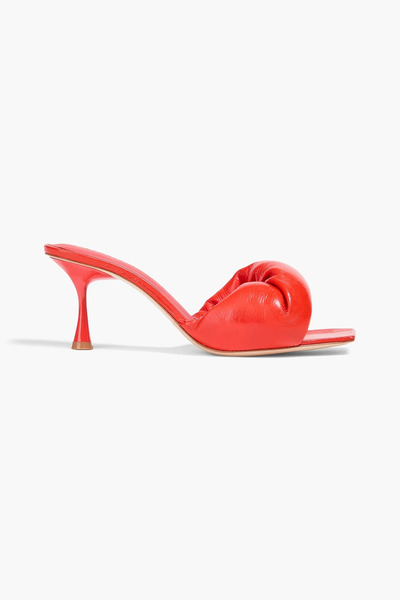  Studio Amelia - Twisted Front 70 Padded Leather Mules - Orange - Eu 35 