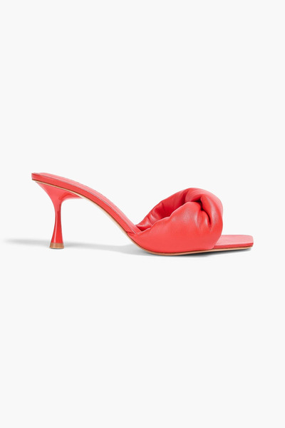  Studio Amelia - Twisted Front 70 Padded Leather Mules - Orange - Eu 37 