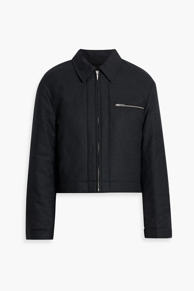  Theory - Cropped Flannel Jacket - Gray - L 