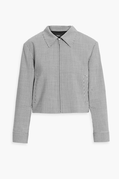  Theory - Cropped Gingham Wool-blend Jacket - Black - L 