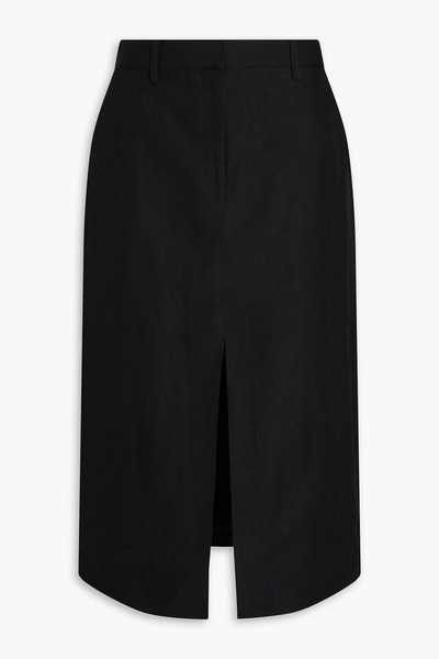 Theory - Linen Midi Skirt - Black - Us 8 