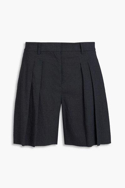  Theory - Pleated Linen-blend Shorts - Blue - Us 2 