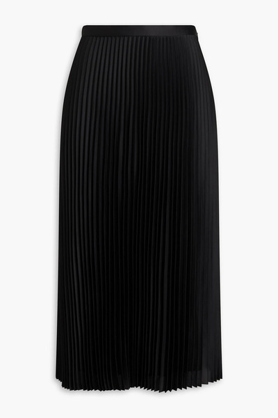  Theory - Pleated Satin-crepe Midi Skirt - Black - Us 12 