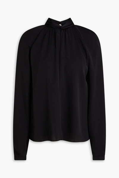 Theory - Twisted Silk-crepe Blouse - Black - M 