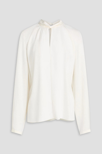  Theory - Twisted Silk-crepe Blouse - White - L 