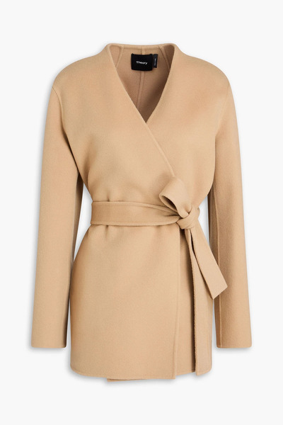  Theory - Wool And Cashmere-blend Felt Coat - Brown - L 