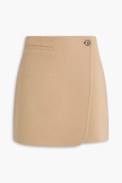  Theory - Wool-blend Mini Wrap Skirt - Brown - Us 2 