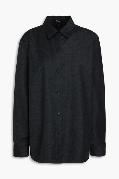  Theory - Wool-flannel Shirt - Gray - Xl 