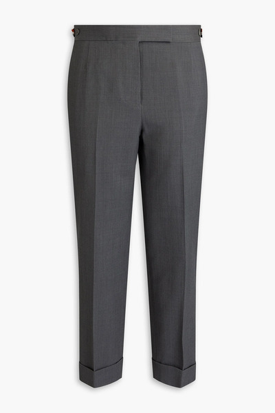  Thom Browne - Cropped Wool-piqué Slim-leg Pants - Gray - It 38 